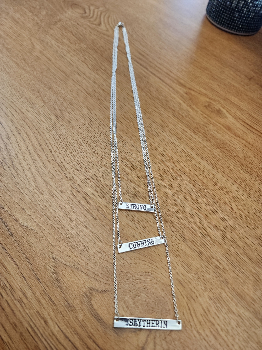 Sterling-Style Silver 'Harry Potter's Slytherin house traits Necklace